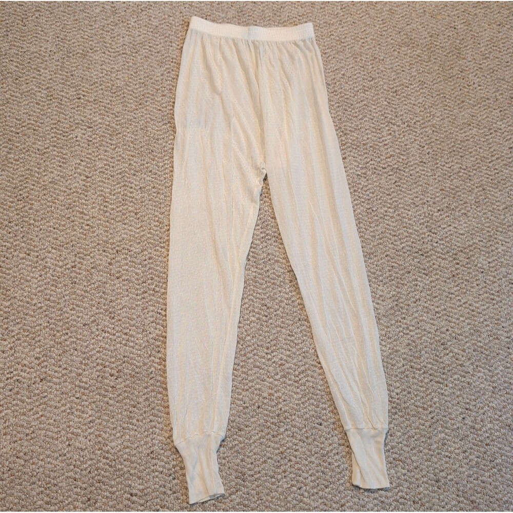 Mary Green 100% Silk Lounge Pants Womens Small Beige Sheer Sleep